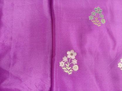 Mashru satin saree purple color MSS0012