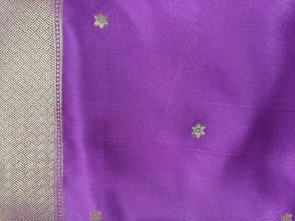 Mashru satin saree purple color MSS0012