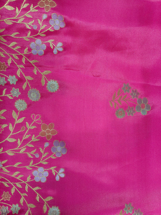 Mashru satin saree Rani color MSS0013