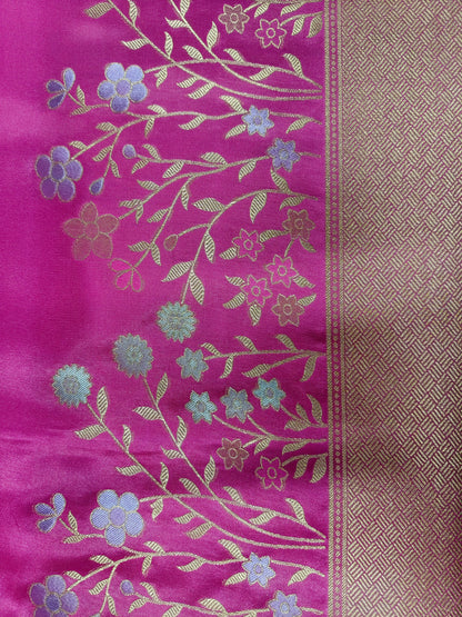 Mashru satin saree Rani color MSS0013