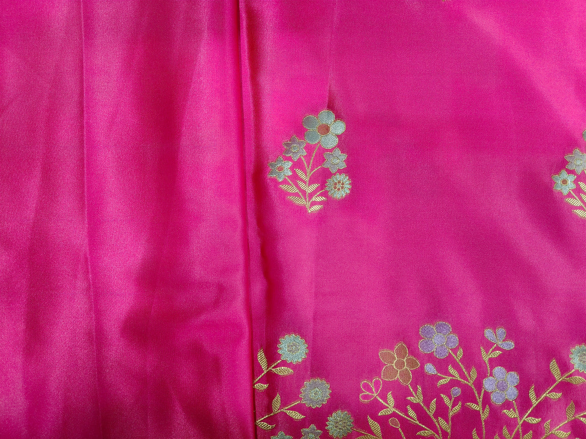 Mashru satin saree Rani color MSS0013