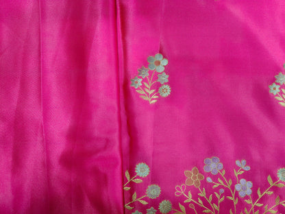 Mashru satin saree Rani color MSS0013