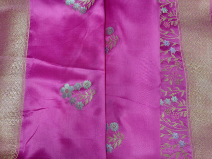 Mashru satin saree Rani color MSS0013