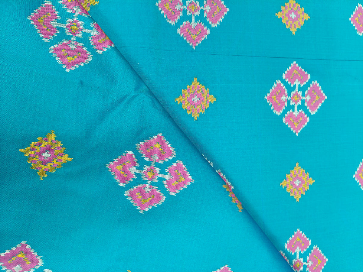 Rudraksh patola saree Teal blue color RPS005