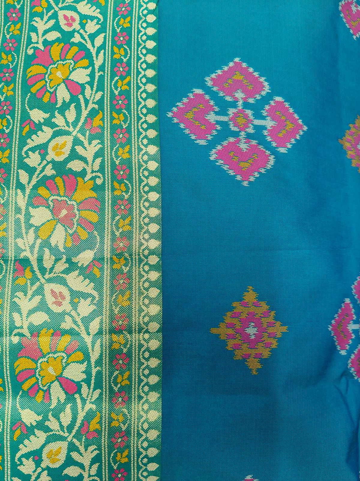 Rudraksh patola saree Teal blue color RPS005