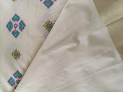 Rudraksh patola saree off white shade color RPS007