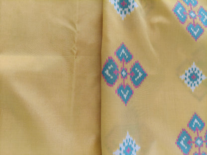 Rudraksh patola saree mustard yellow shade color RPS008