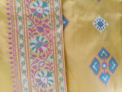 Rudraksh patola saree mustard yellow shade color RPS008