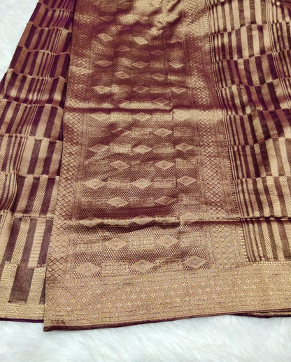 Pure Viscose Soft Tishu Silk Saree Wine Shade VTS009