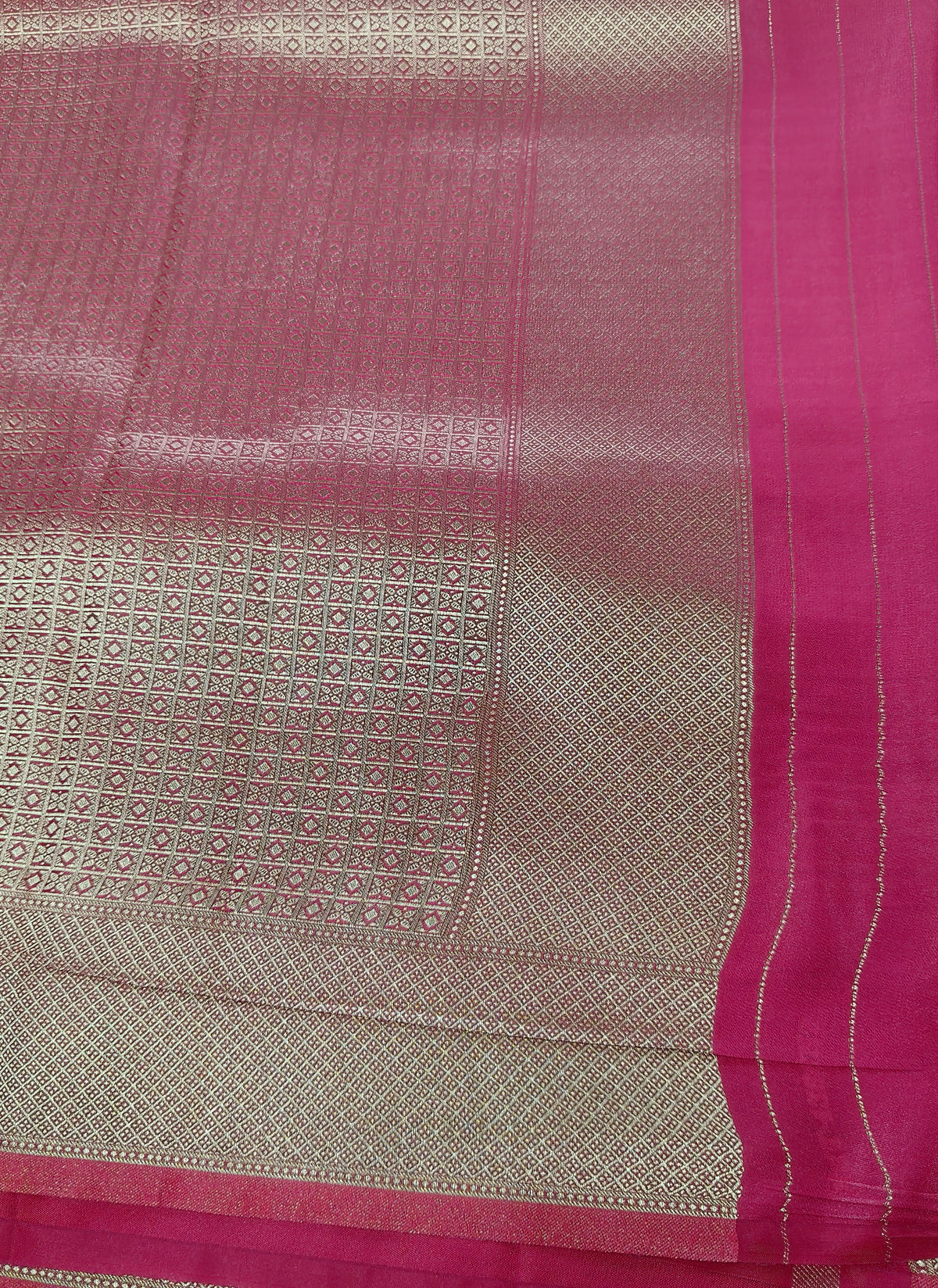 Mashru satin saree red color with mina MSS004