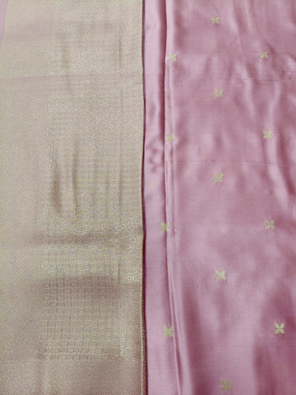 Mashru satin saree gajari color with meena MSS005