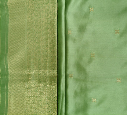 Mashru satin saree pista green color with mina MSS007