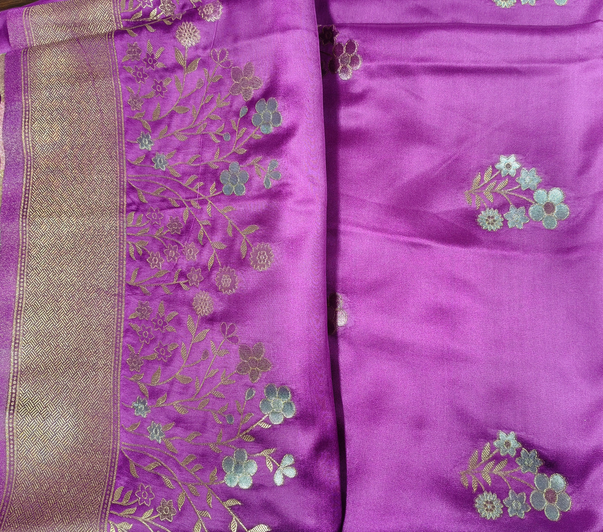 Mashru satin saree purple color MSS0012