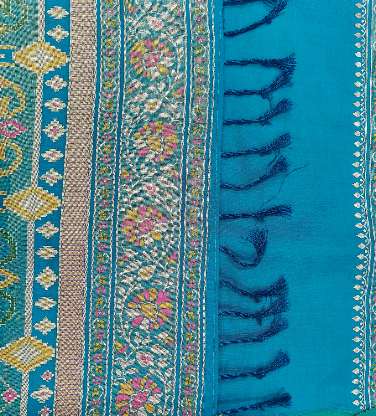 Rudraksh patola saree Teal blue color RPS005