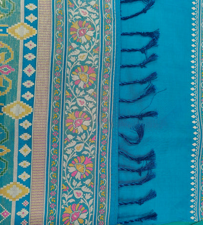 Rudraksh patola saree Teal blue color RPS005
