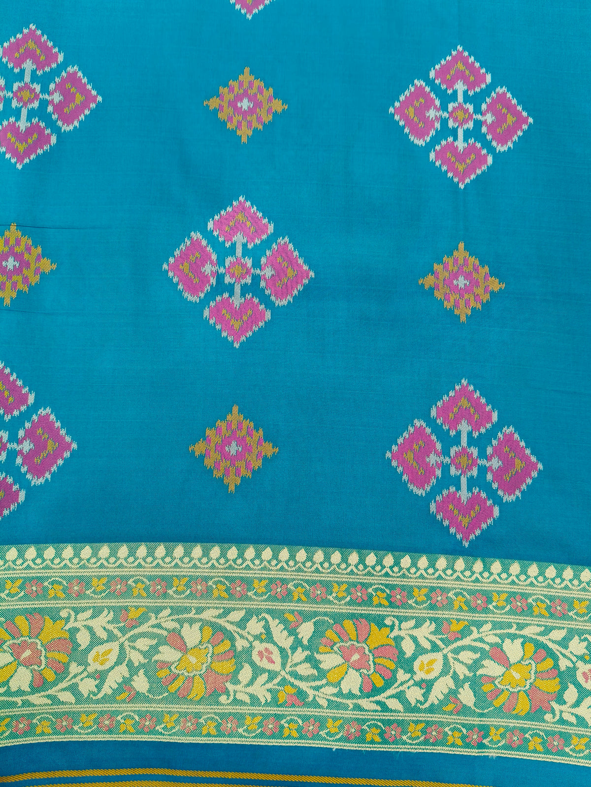 Rudraksh patola saree Teal blue color RPS005